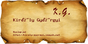 Király Györgyi névjegykártya